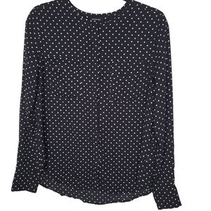 Who What Wear | Black Polka Dot Blouse sz med